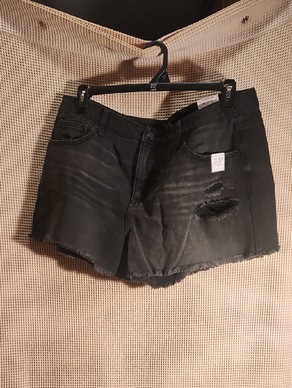 Time and Tru Black Distressed Denim Jean Shorts